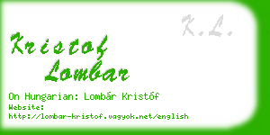 kristof lombar business card