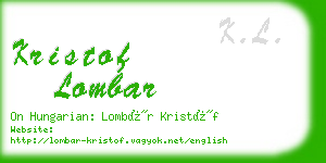 kristof lombar business card